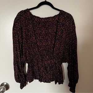 🦄 Anthropologie Floral Jacquard Blouse